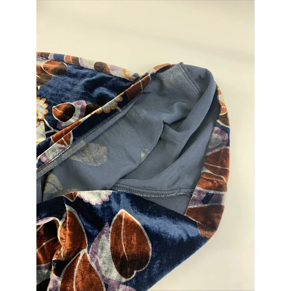 Ann Taylor Long Sleeve Velvet Shift Dress Boat Neck Floral Puff Sleeves 8 Tall - Picture 10 of 12